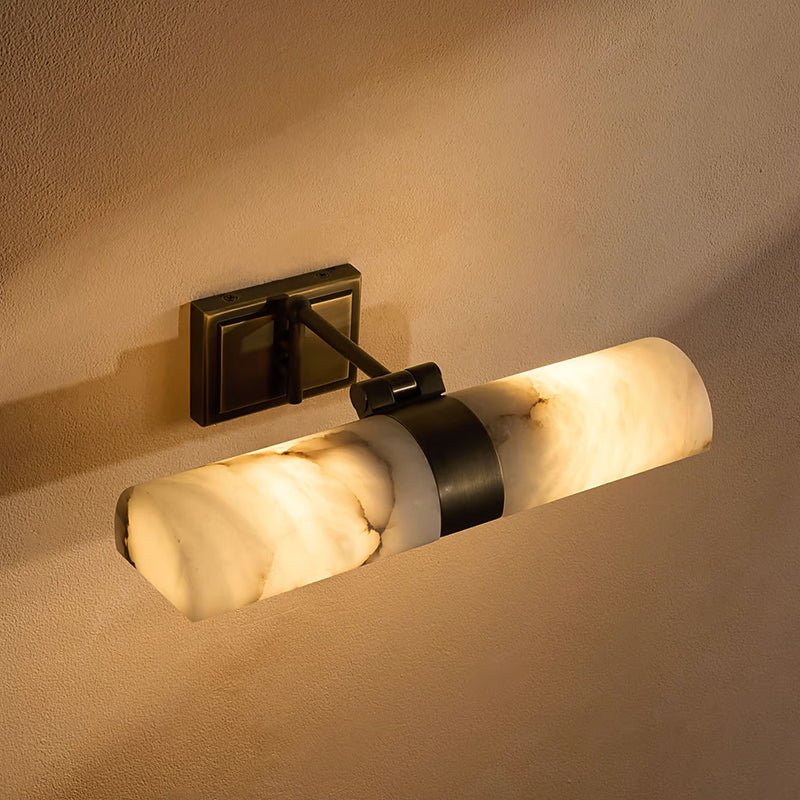 Lumiel Alabaster Wall Sconce in Antique Brass |