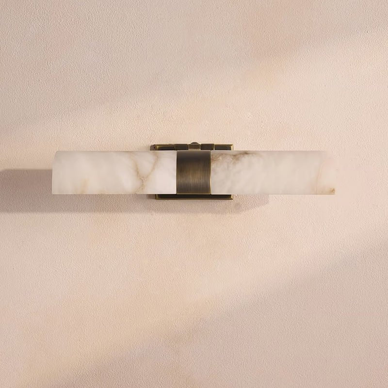 Lumiel Alabaster Wall Sconce in Antique Brass |