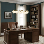 Lumina Vox Alabaster Pendant Light – Sculptural Brass Chandelier
