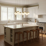 Lumina Vox Alabaster Pendant Light – Sculptural Brass Chandelier