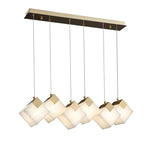 Lumina Vox Alabaster Pendant Light – Sculptural Brass Chandelier