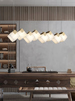 Lumina Vox Alabaster Pendant Light – Sculptural Brass Chandelier