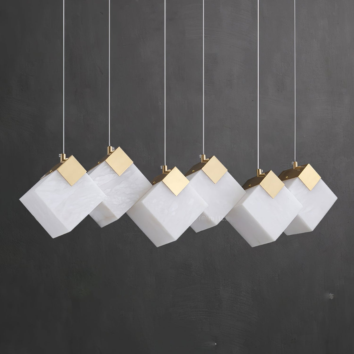 Lumina Vox Alabaster Pendant Light – Sculptural Brass Chandelier