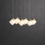 Lumina Vox Alabaster Pendant Light – Sculptural Brass Chandelier