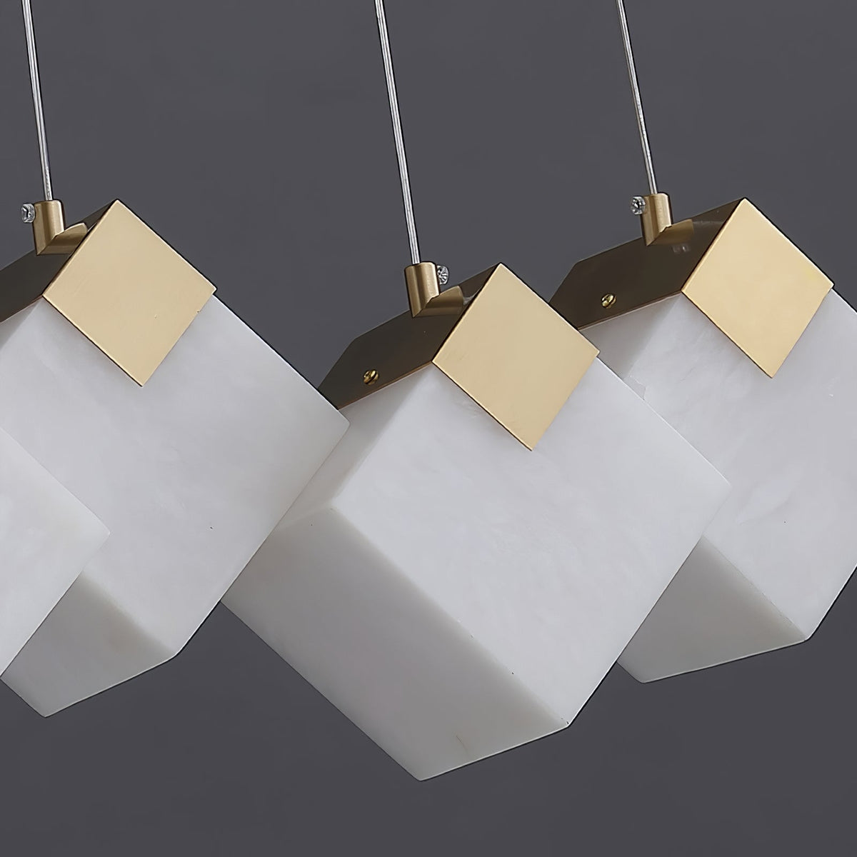 Lumina Vox Alabaster Pendant Light – Sculptural Brass Chandelier