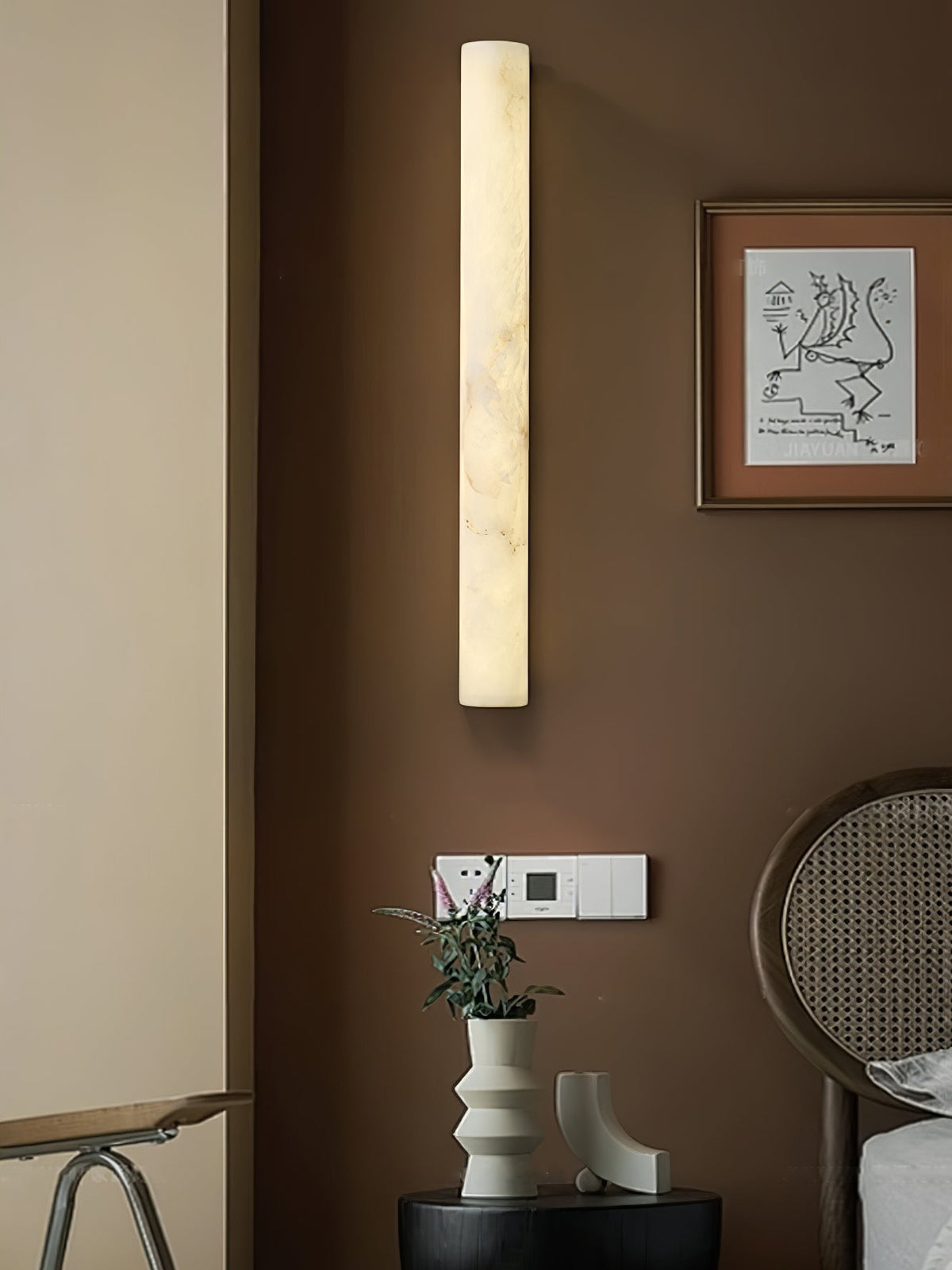 Luminara Alabaster Wall Sconce — Natural Stone LED Wall Light