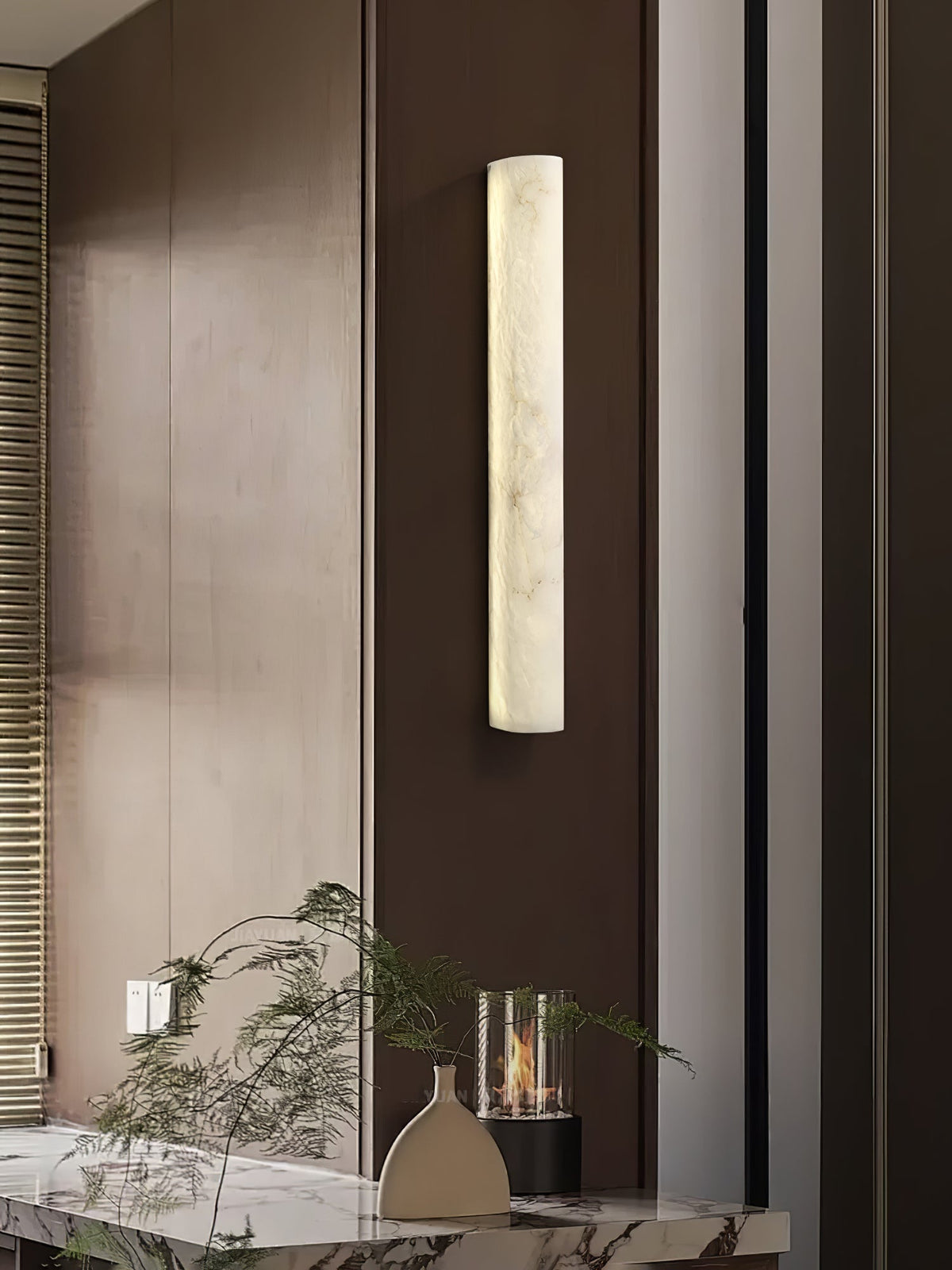 Luminara Alabaster Wall Sconce — Natural Stone LED Wall Light