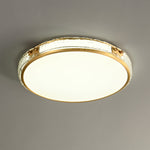 Luminara Flush Mount Ceiling Light in Brass and Glass