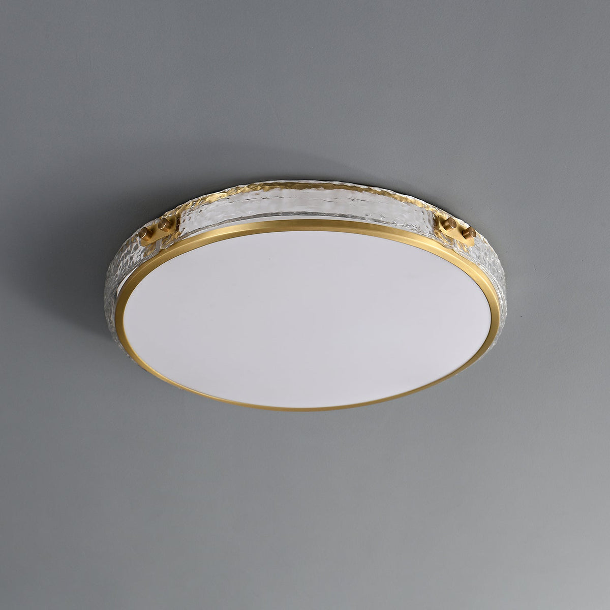 Luminara Flush Mount Ceiling Light in Brass and Glass