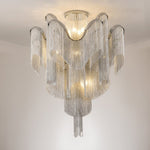 Luminous Cascade Chain Ceiling Light — Modern Aluminum Chandelier