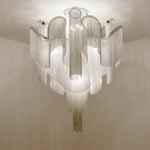 Luminous Cascade Chain Ceiling Light — Modern Aluminum Chandelier