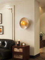 Luminous Bamboo Halo Wall Sconce — Modern Organic LED Wall Light for Bedroom, Living Room, Hotel