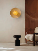 Luminous Bamboo Halo Wall Sconce — Modern Organic LED Wall Light for Bedroom, Living Room, Hotel