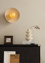Luminous Bamboo Halo Wall Sconce — Modern Organic LED Wall Light for Bedroom, Living Room, Hotel