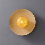 Luminous Bamboo Halo Wall Sconce — Modern Organic LED Wall Light for Bedroom, Living Room, Hotel