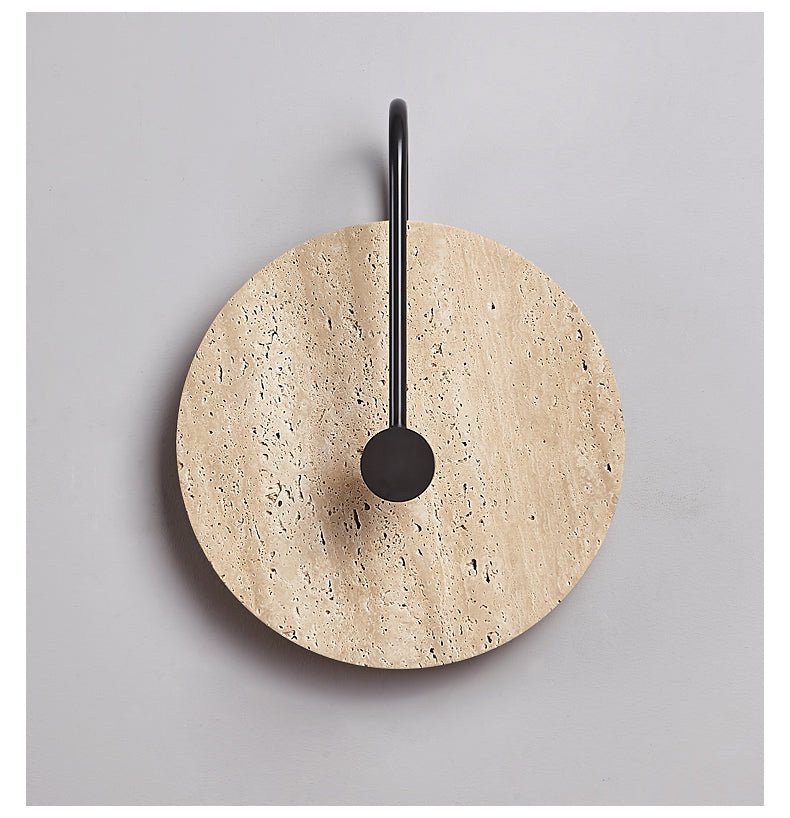 Luminous Horizon Wall Sconce in Yellow Travertine with Black Metal Accent