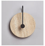 Luminous Horizon Wall Sconce in Yellow Travertine with Black Metal Accent
