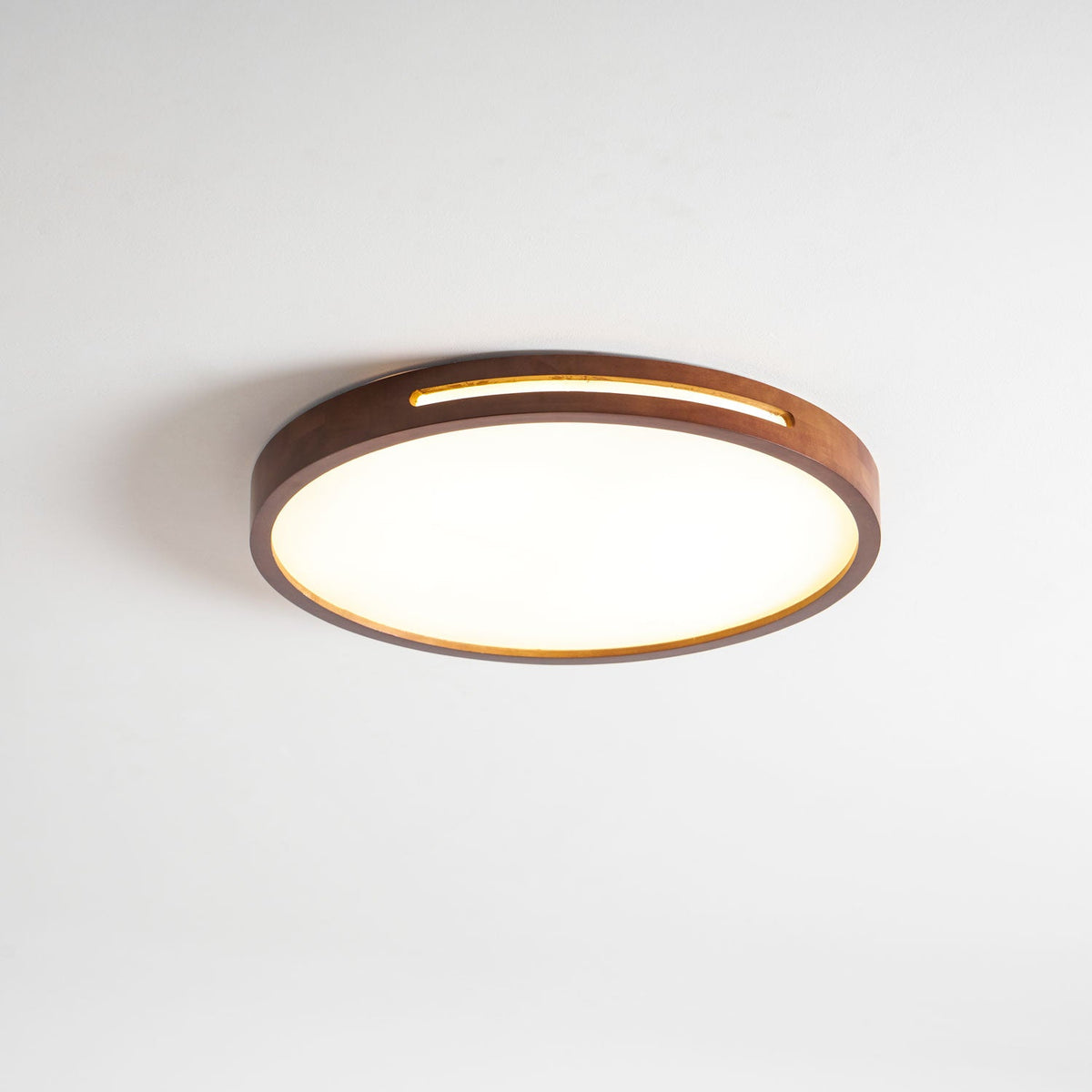 Lumis Halo Ceiling Light – Modern Round LED Flush Mount with Wood Accent