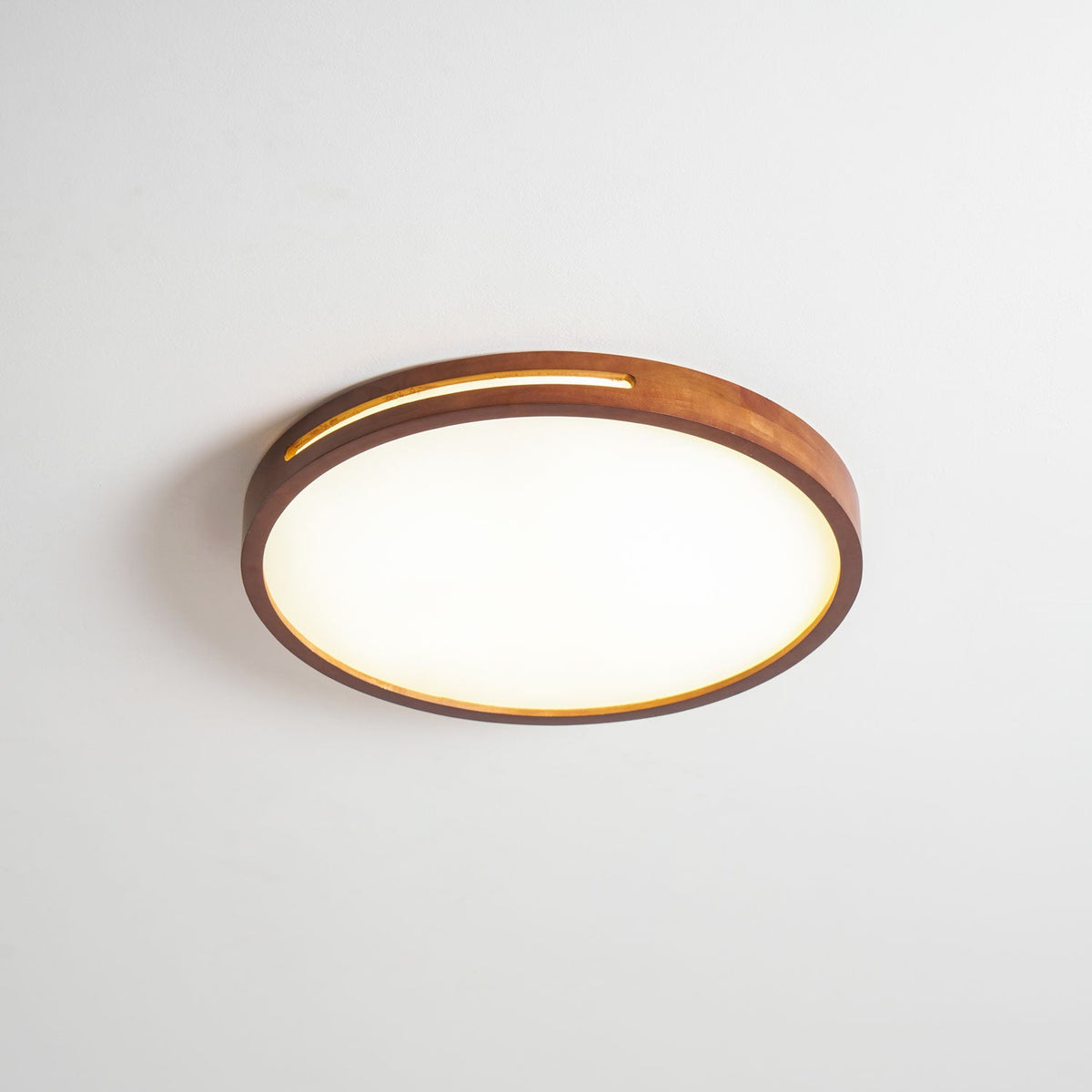 Lumis Halo Ceiling Light – Modern Round LED Flush Mount with Wood Accent