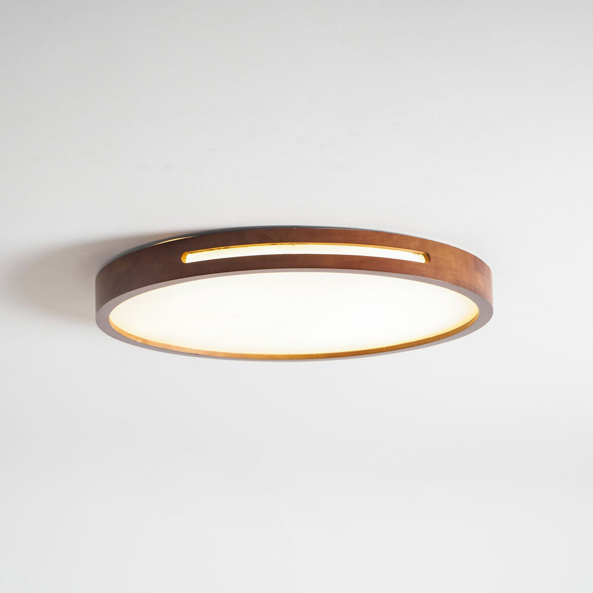 Lumis Halo Ceiling Light – Modern Round LED Flush Mount with Wood Accent