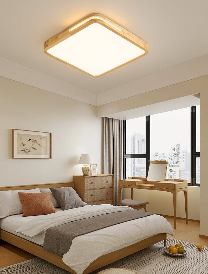 Lumis Halo Ceiling Light – Modern Round LED Flush Mount with Wood Accent