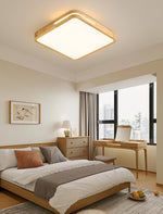 Lumis Halo Ceiling Light – Modern Round LED Flush Mount with Wood Accent