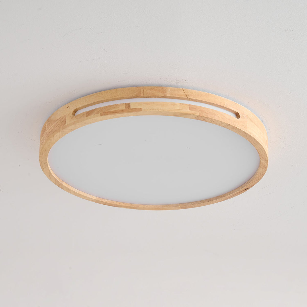 Lumis Halo Ceiling Light – Modern Round LED Flush Mount with Wood Accent