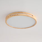Lumis Halo Ceiling Light – Modern Round LED Flush Mount with Wood Accent