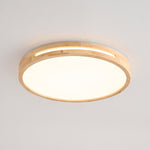Lumis Halo Ceiling Light – Modern Round LED Flush Mount with Wood Accent