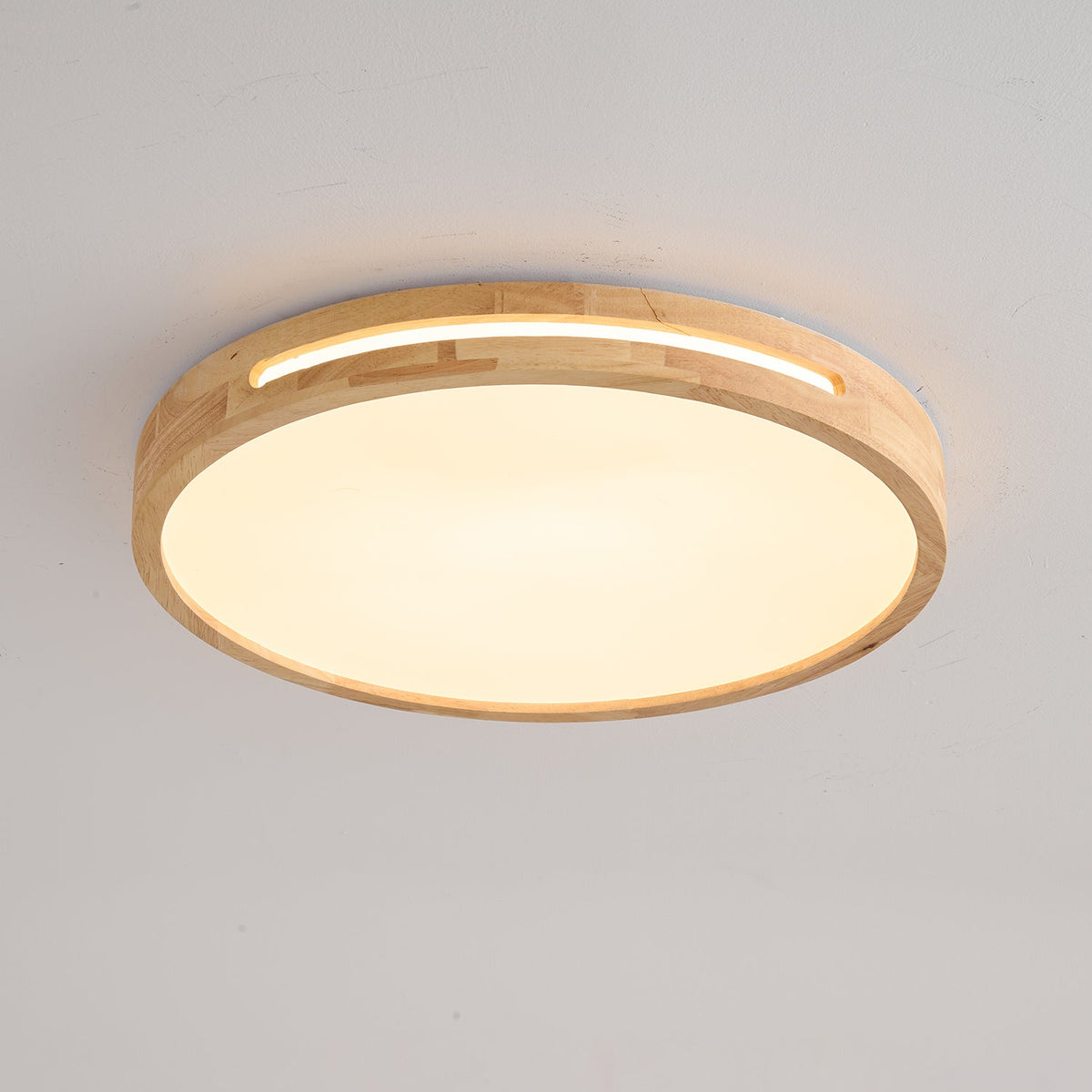 Lumis Halo Ceiling Light – Modern Round LED Flush Mount with Wood Accent