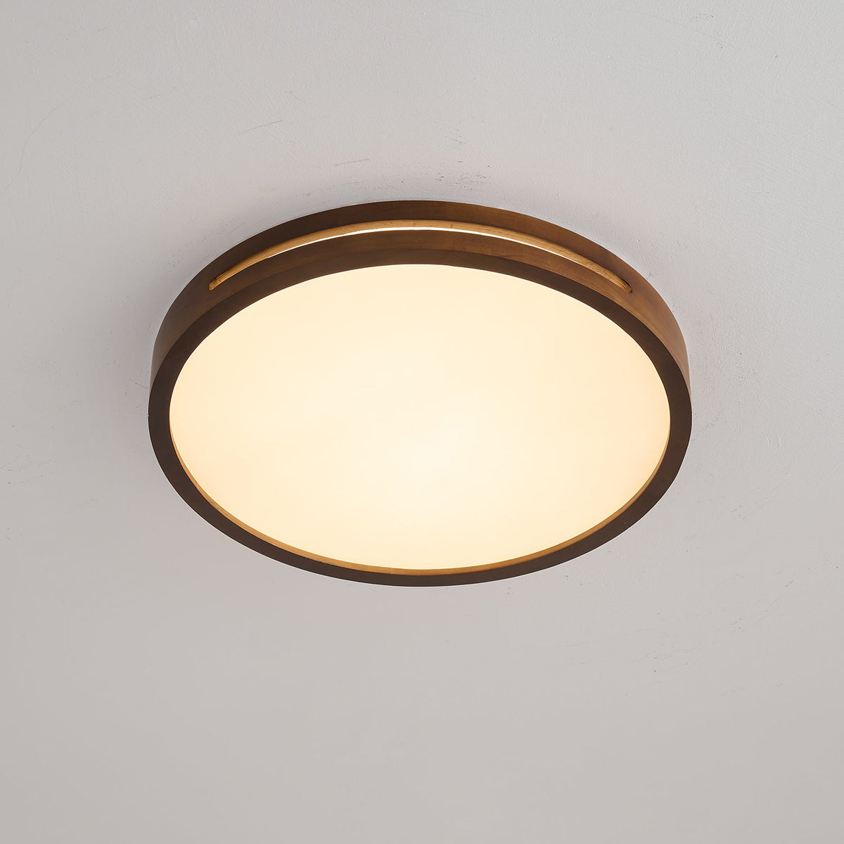 Lumis Halo Ceiling Light – Modern Round LED Flush Mount with Wood Accent
