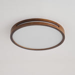 Lumis Halo Ceiling Light – Modern Round LED Flush Mount with Wood Accent