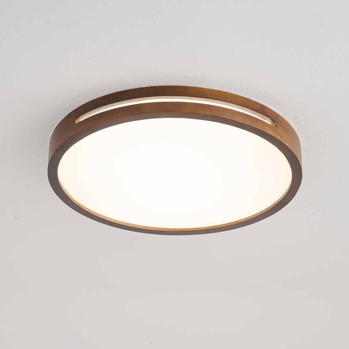 Lumis Halo Ceiling Light – Modern Round LED Flush Mount with Wood Accent