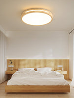 Lumis Halo Ceiling Light – Modern Round LED Flush Mount with Wood Accent