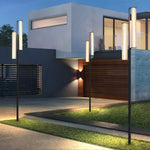 Lumo Arc Outdoor Post Light – Modern LED Garden Lamp in Matte Black