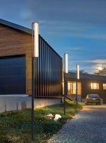 Lumo Arc Outdoor Post Light – Modern LED Garden Lamp in Matte Black