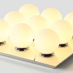 Lumo Cluster Ceiling Light – Nine Glass Orbs in Chrome