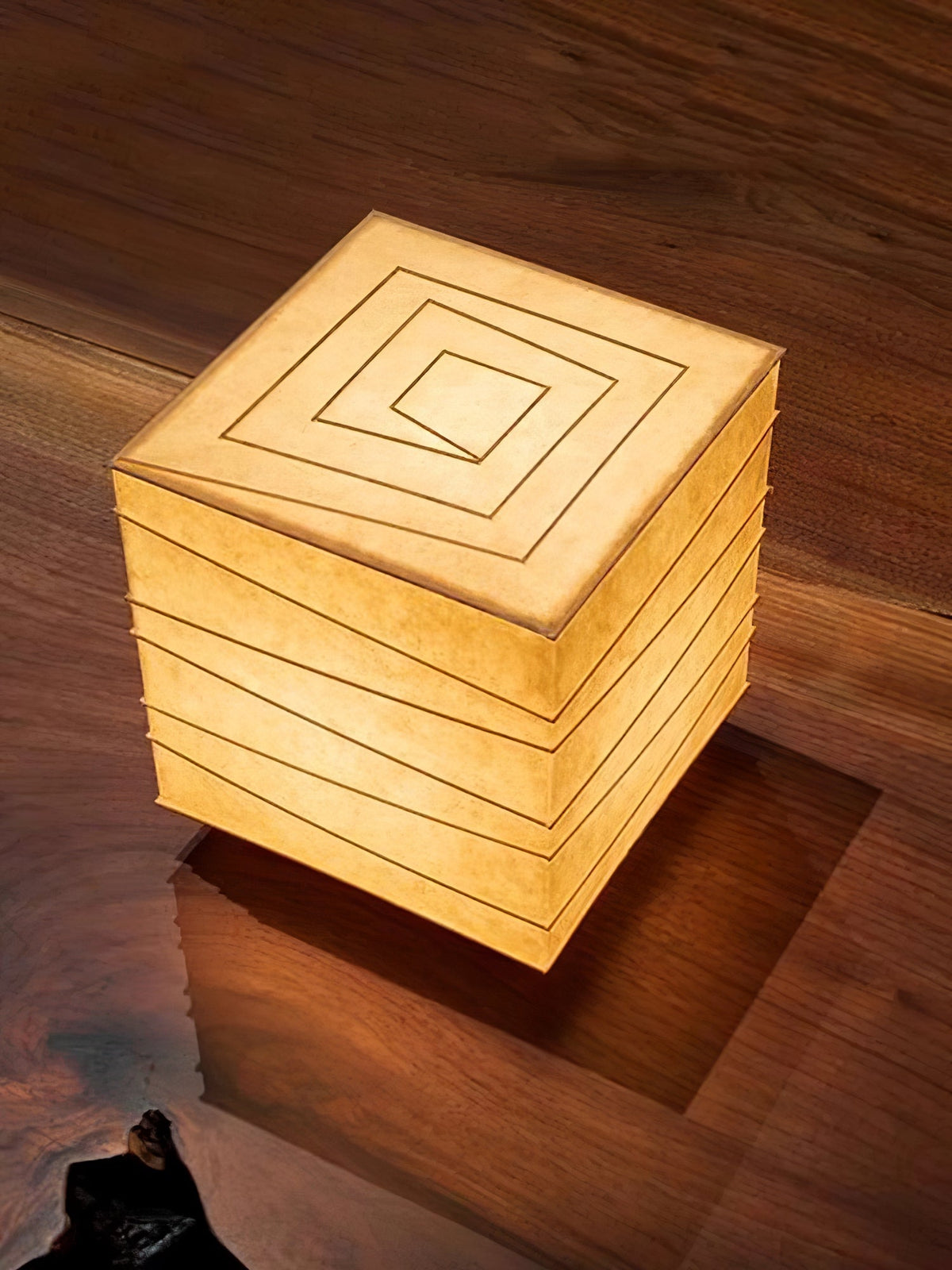Lumo Cube Table Lamp – Modern Glass & Fabric LED Accent Light