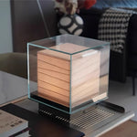 Lumo Cube Table Lamp – Modern Glass & Fabric LED Accent Light