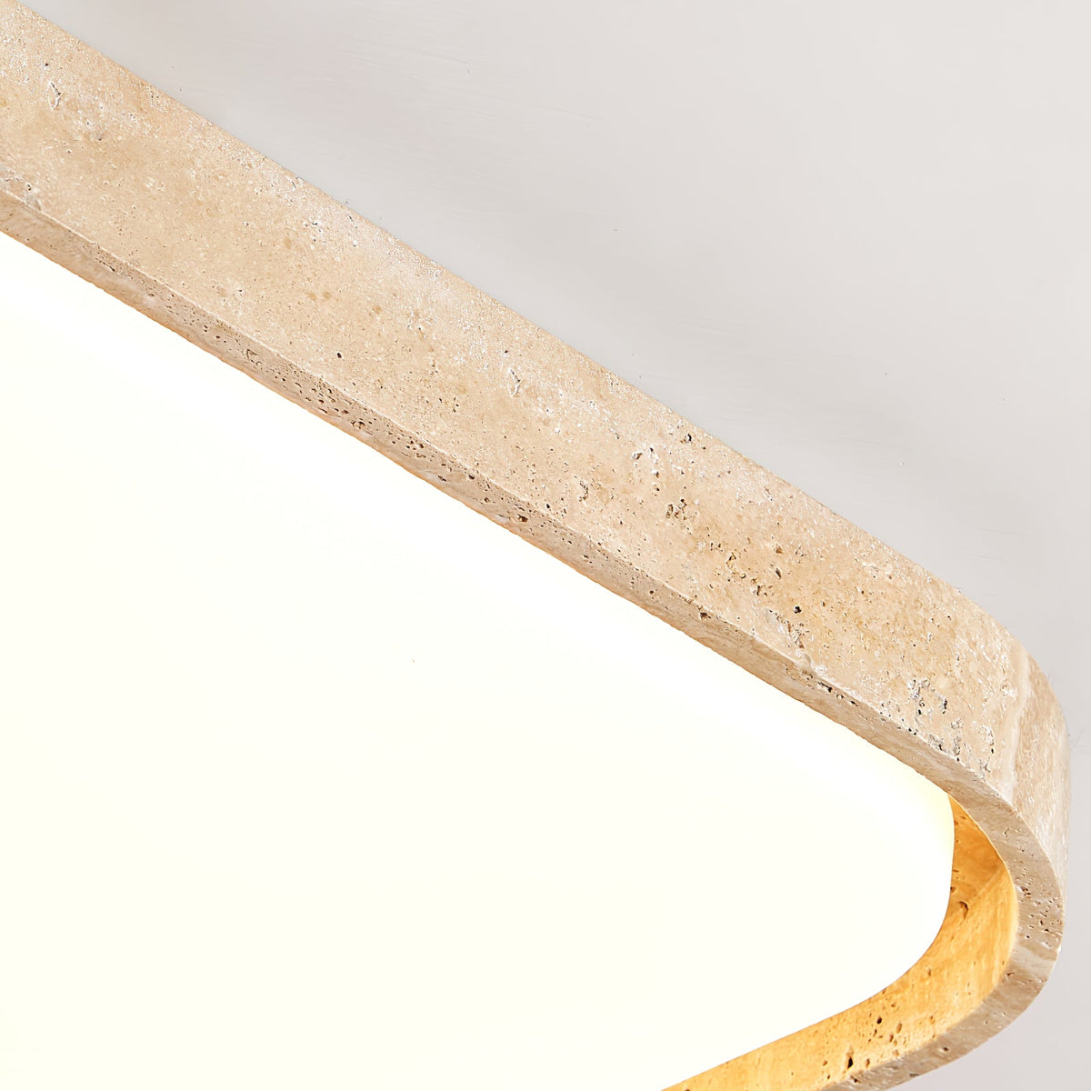 Lumo Stone Travertine LED Flush Mount Ceiling Light for Modern Interiors