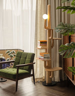 Lumo Tree Floor Lamp – Sculptural Wooden Pet Tower with Ambient LED Light