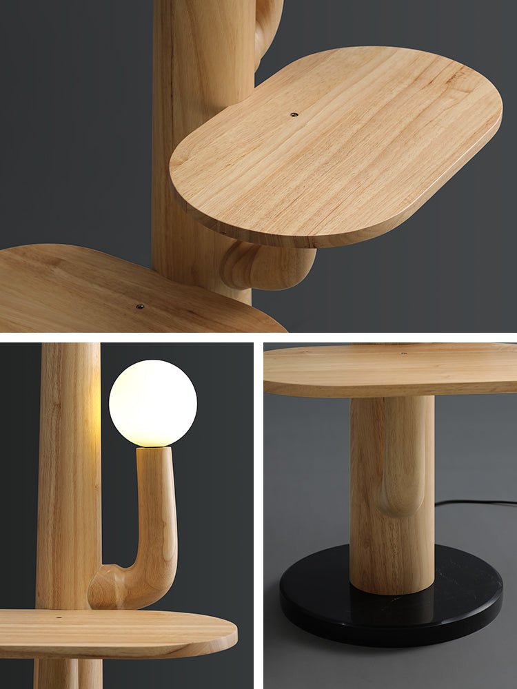 Lumo Tree Floor Lamp – Sculptural Wooden Pet Tower with Ambient LED Light
