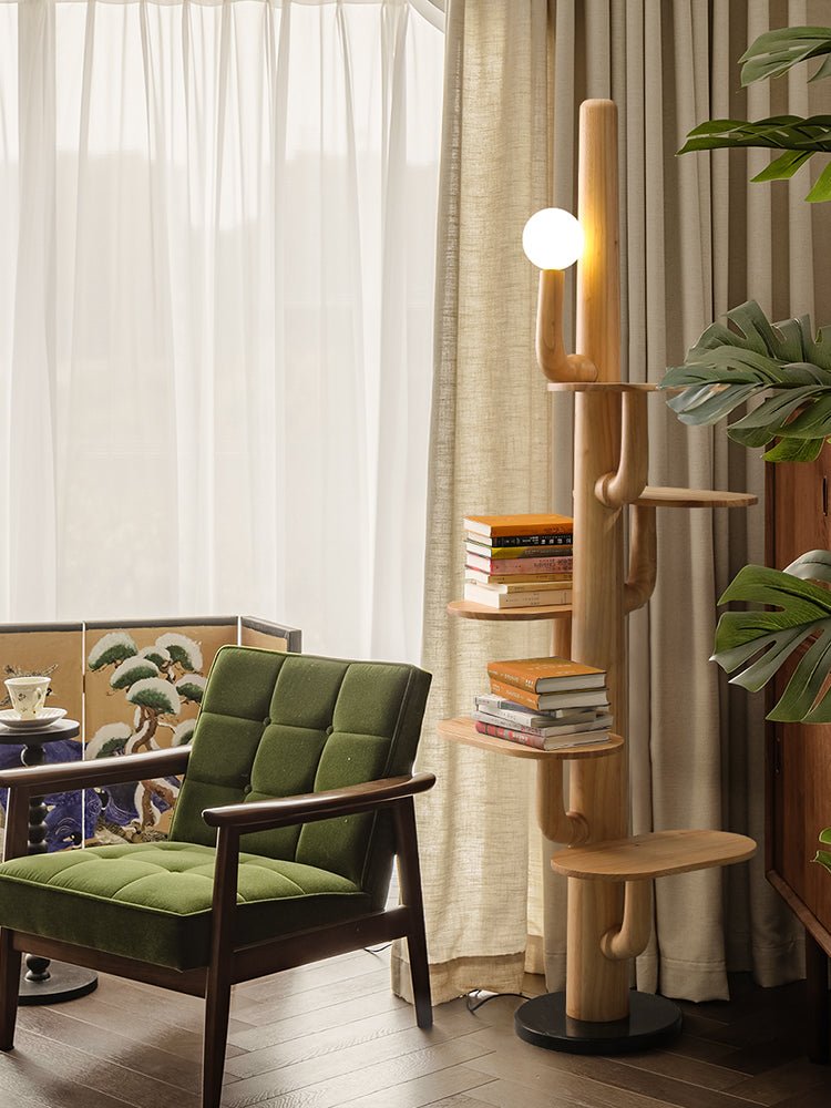 Lumo Tree Floor Lamp – Sculptural Wooden Pet Tower with Ambient LED Light