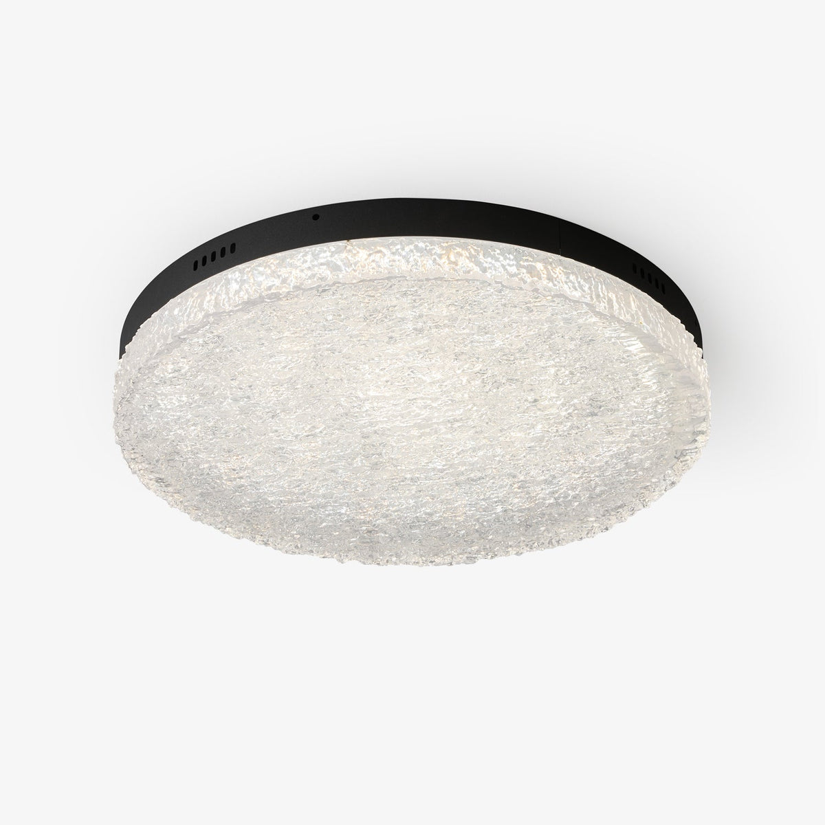 Crystalia Resin Ceiling Light – Modern Flush Mount with Black Iron Frame