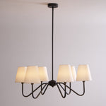Lumos Black Chandelier – Modern Fabric Shade Pendant Light for Dining Room