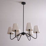 Lumos Black Chandelier – Modern Fabric Shade Pendant Light for Dining Room