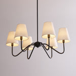 Lumos Black Chandelier – Modern Fabric Shade Pendant Light for Dining Room