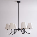 Lumos Black Chandelier – Modern Fabric Shade Pendant Light for Dining Room