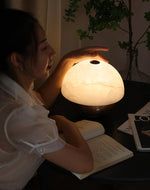 Luna Stone Mini Alabaster Table Lamp with Brass Base