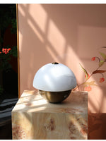 Luna Stone Mini Alabaster Table Lamp with Brass Base